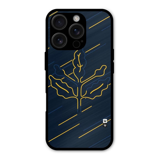 Yellow Leaf Line Shockproof Hybrid Protection (Metal + TPU) Back Case Cover