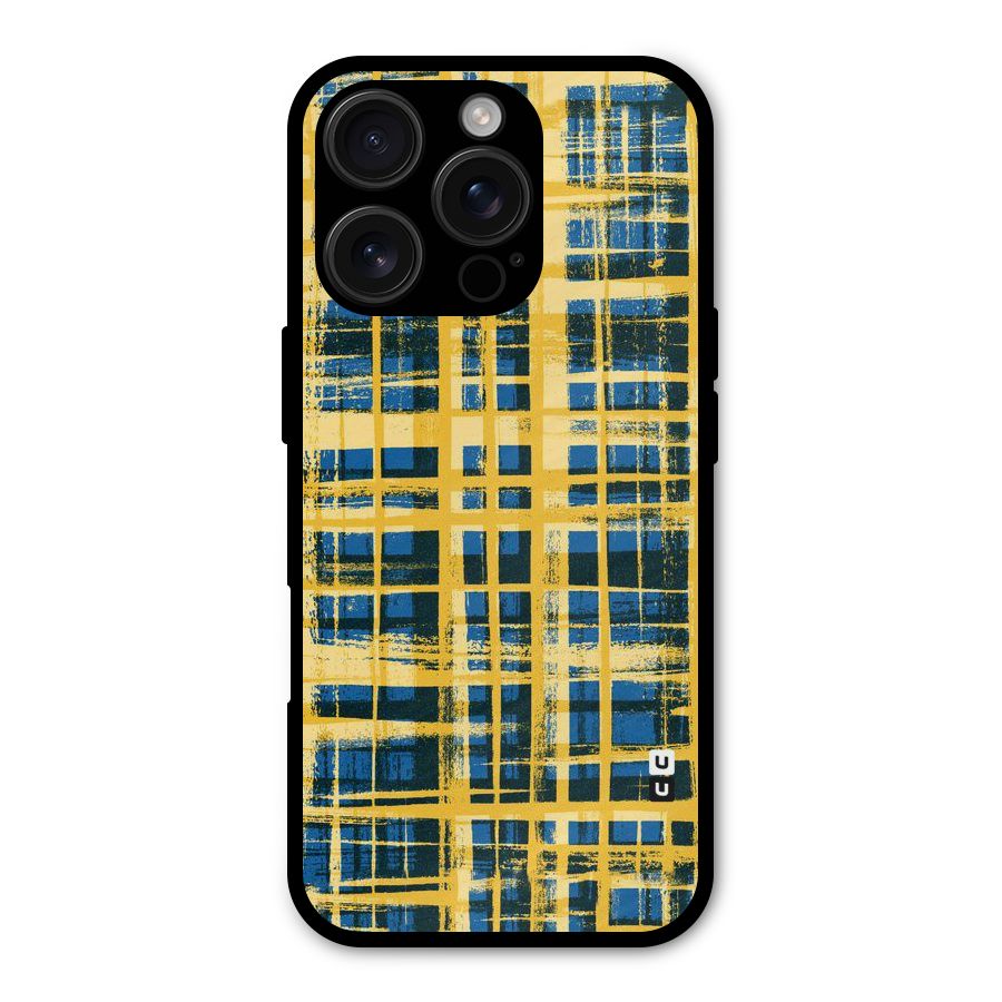 Yellow Rugged Check Design Shockproof Hybrid Protection (Metal + TPU) Back Case Cover