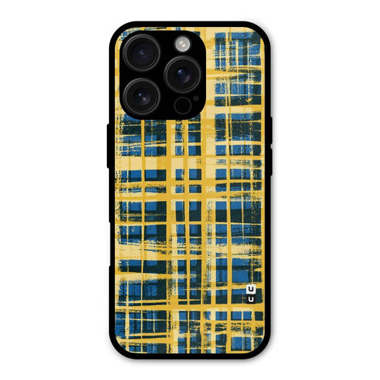 Yellow Rugged Check Design Shockproof Hybrid Protection (Metal + TPU) Back Case Cover